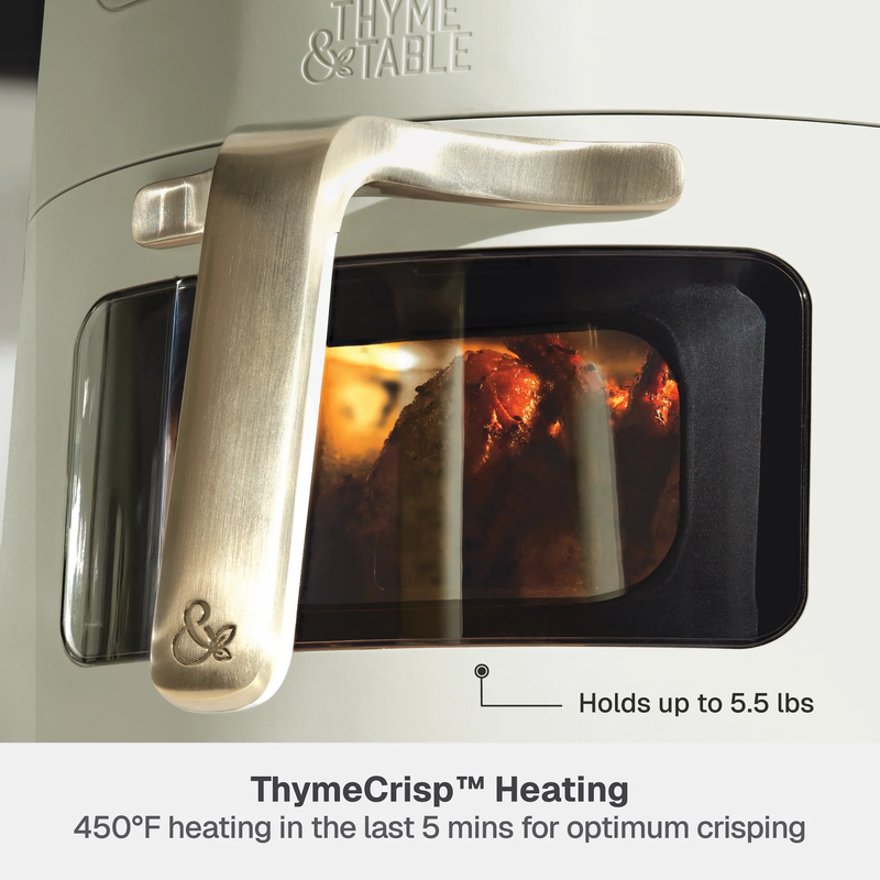 6QT Air Fryer with Thymecrisp Ceramic Nonstick Basket Eucalyptus Green5