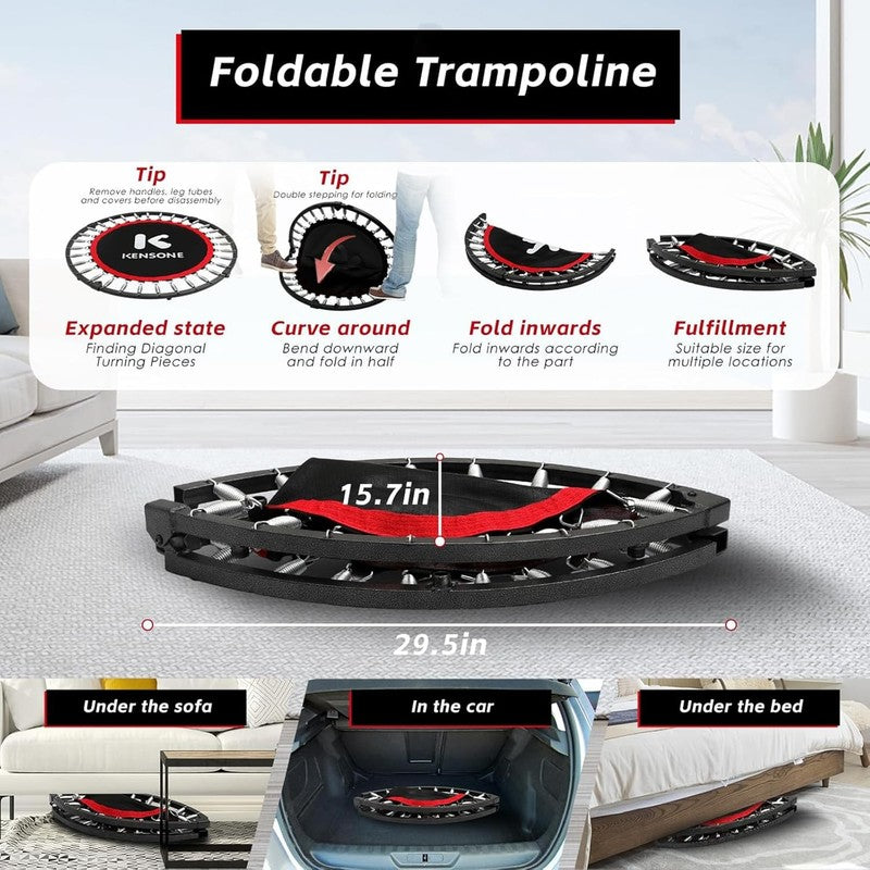 KENSO 40"/48" Foldable Mini Trampoline for Kids & Adults, Max Load 450 Lbs5