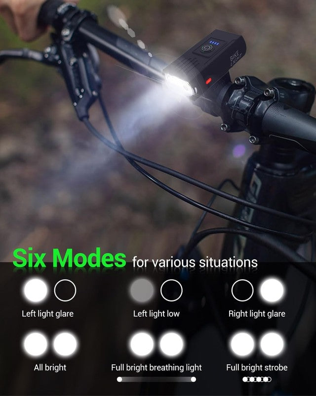 Super Bright Bike Light Set USB Rechargeable Front & Rear 6+4 Modes Waterproof2