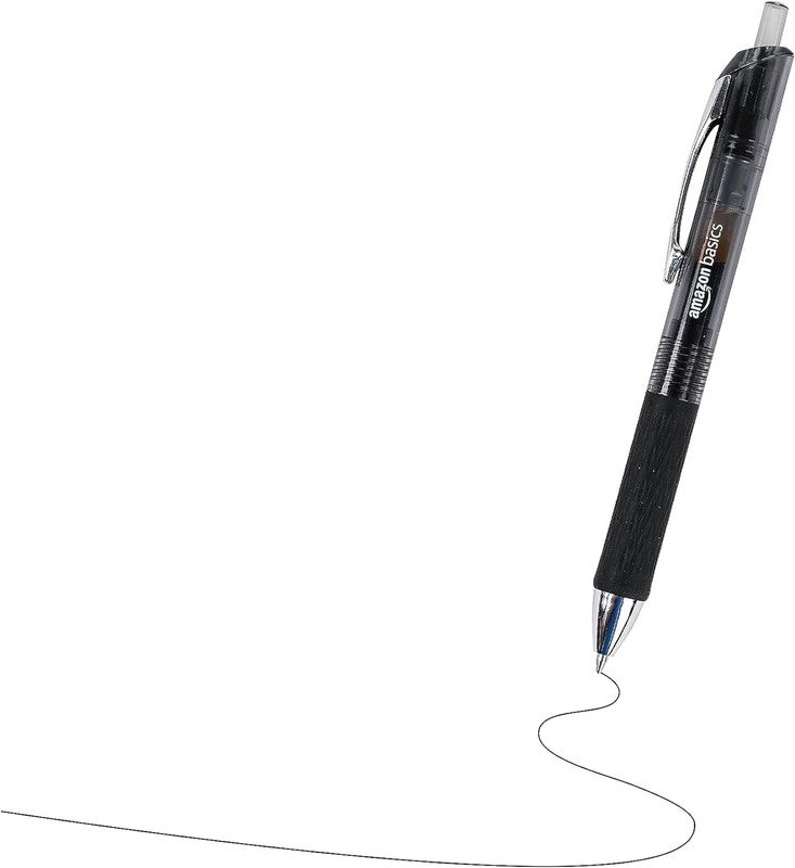 Retractable Gel Pens, Smooth Writing, Black, No Smudge, 12-Pack2