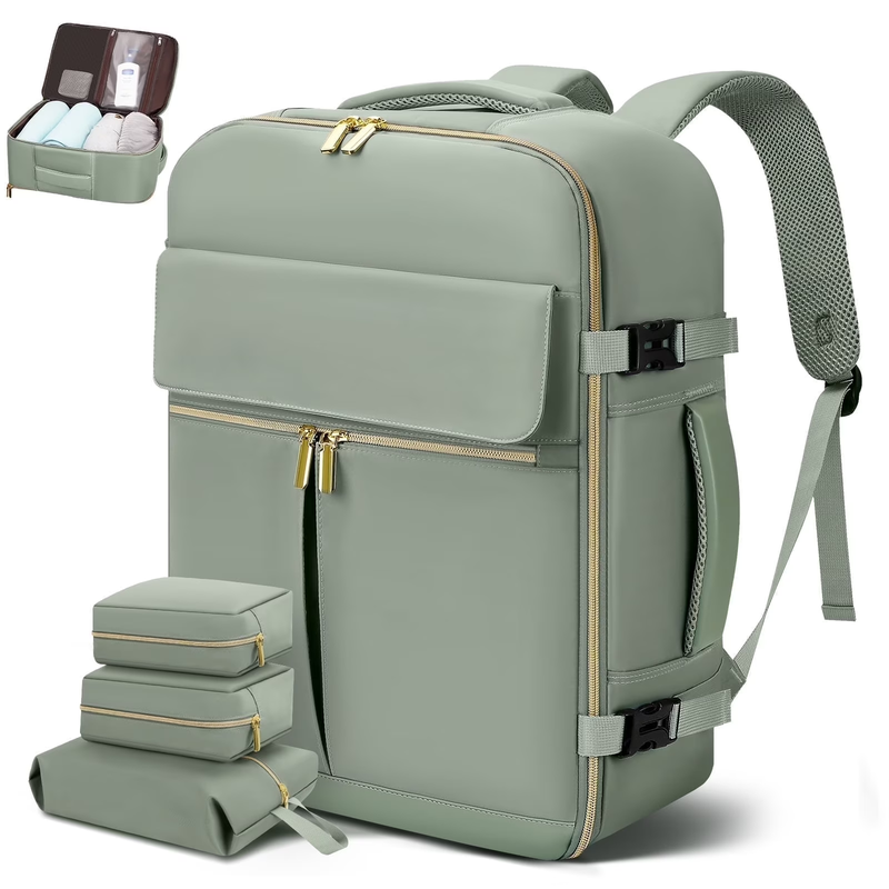 Travel Backpack for Men Women, Airplane Approved Carry on Backpack with 3 Packin9