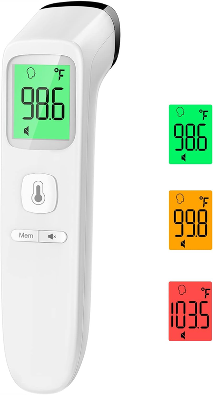 No-Touch Digital Thermometer for Adults & Kids, Fever Alarm, Silent Mode0