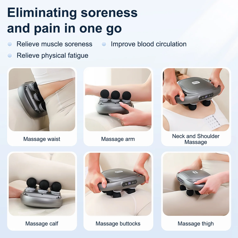Massage Gun, 6 Head Deep Tissue Quiet Massager, Portable Muscle Massage Gun for 1