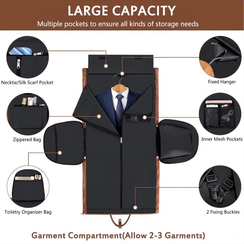 2in1 Garment Duffle Bag 3Pc Set Hanging Suit Travel Carry On3