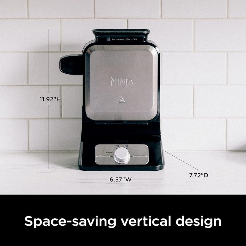 Belgian Waffle Maker Pro | Vertical Design | 5 Shade Settings with Precision Pou7
