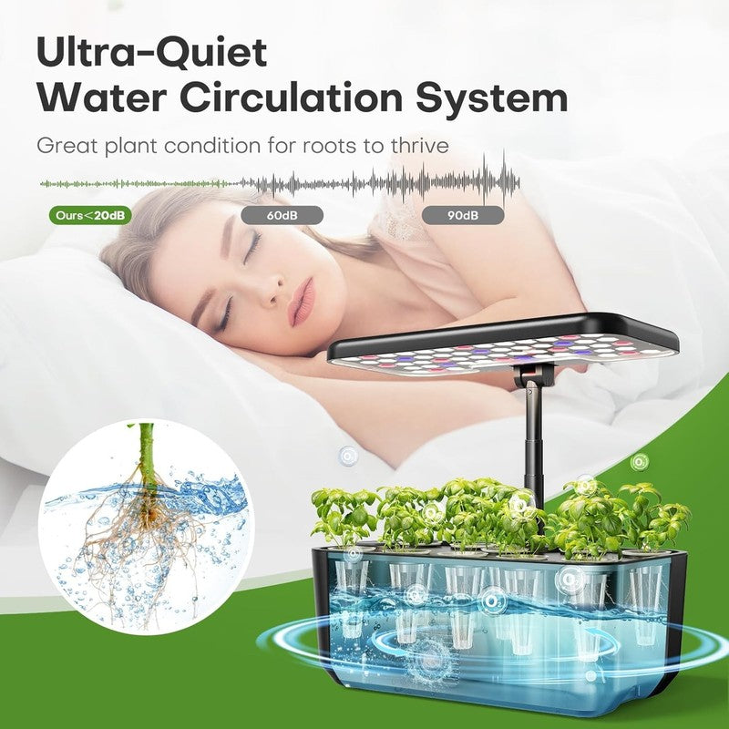 Indoor Garden Hydroponics Growing System: 10 Pods Plant Germination Kit Herb Veg5