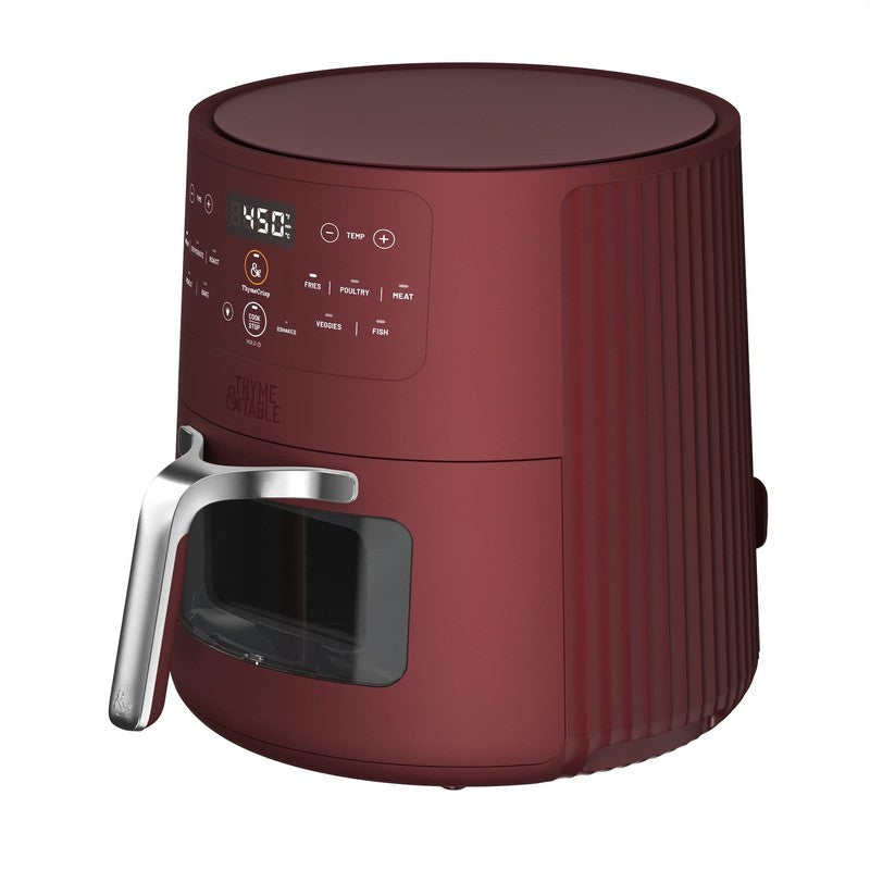 6QT Air Fryer with Thymecrisp Ceramic Nonstick Basket Cabernet Red1