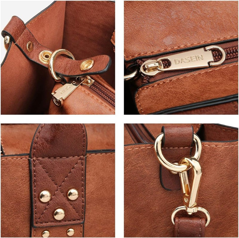 3Pc Women’s Handbag Set Tote Satchel Shoulder Top Handle Purse Wallet4