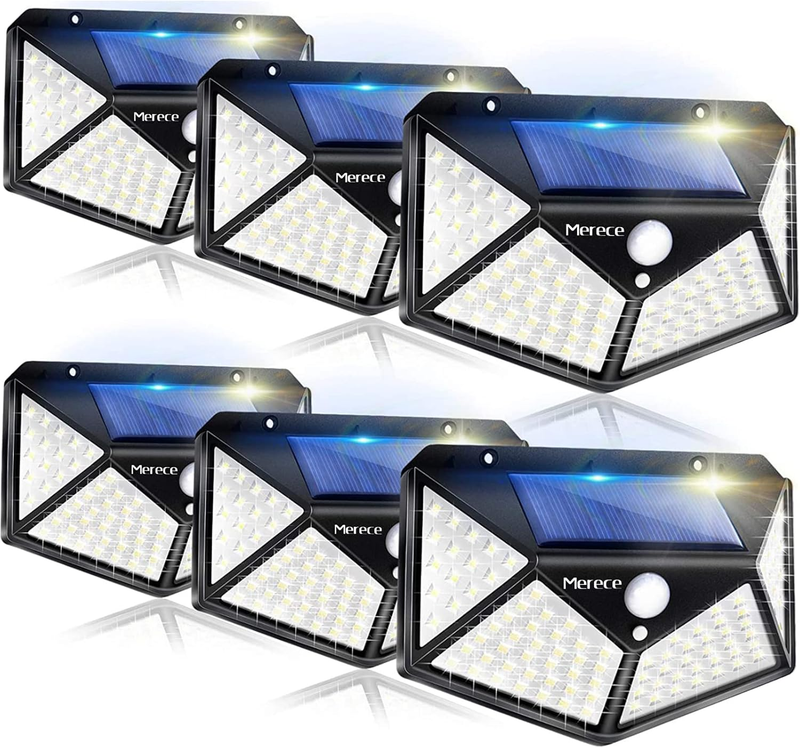 Solar Motion Sensor Lights 6 Pack, 100 LED Waterproof Outdoor Security Lights9
