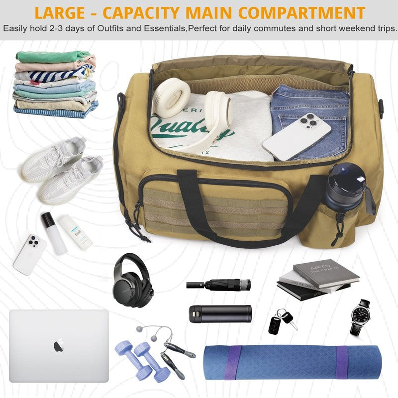2 In 1 Gym Duffle Bag 40L Convertible Travel Bag Shoes Compartment Luggage7