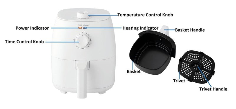 2.2 Qt Air Fryer, Arctic White - Automatic Shutoff7