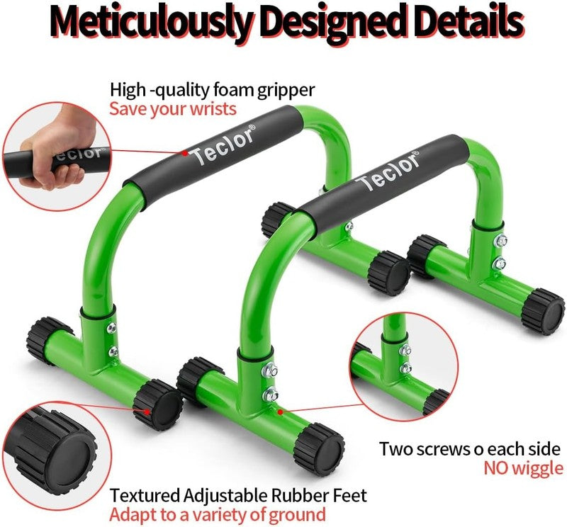 Push Up Parallettes Bars 9.5" Heavy Duty Stand for L Sit, Dip Calisthenics3