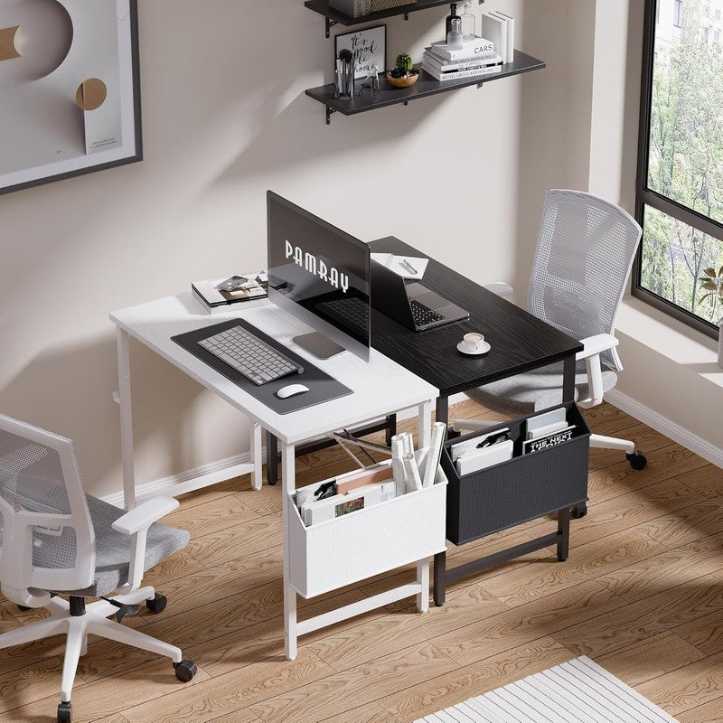 Compact 32" Home Office Desk with Storage Bag & Headphone Hook for Small Spaces3