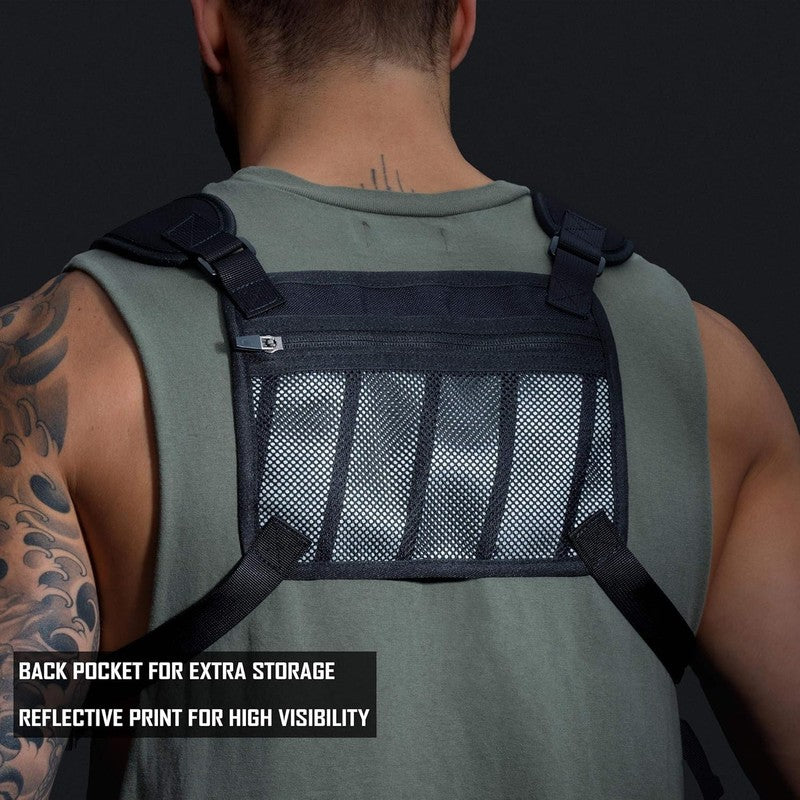 Water Resistant Running Vest Chest Pack Phone Holder Lightweight Reflective5