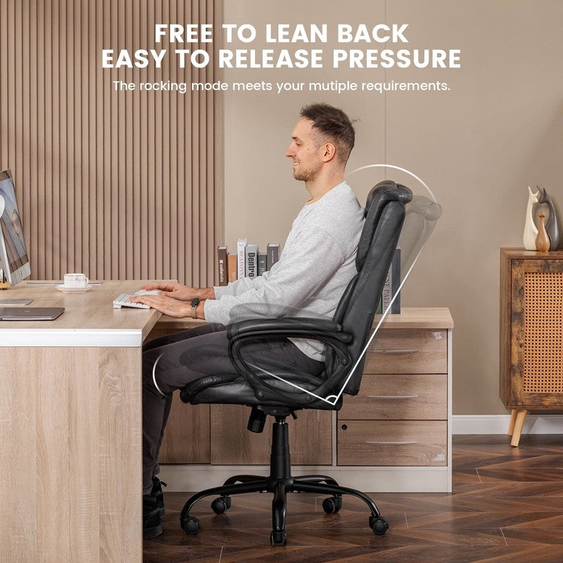Executive Ergonomic High Back Leather Home Office Desk Chair, Gray6