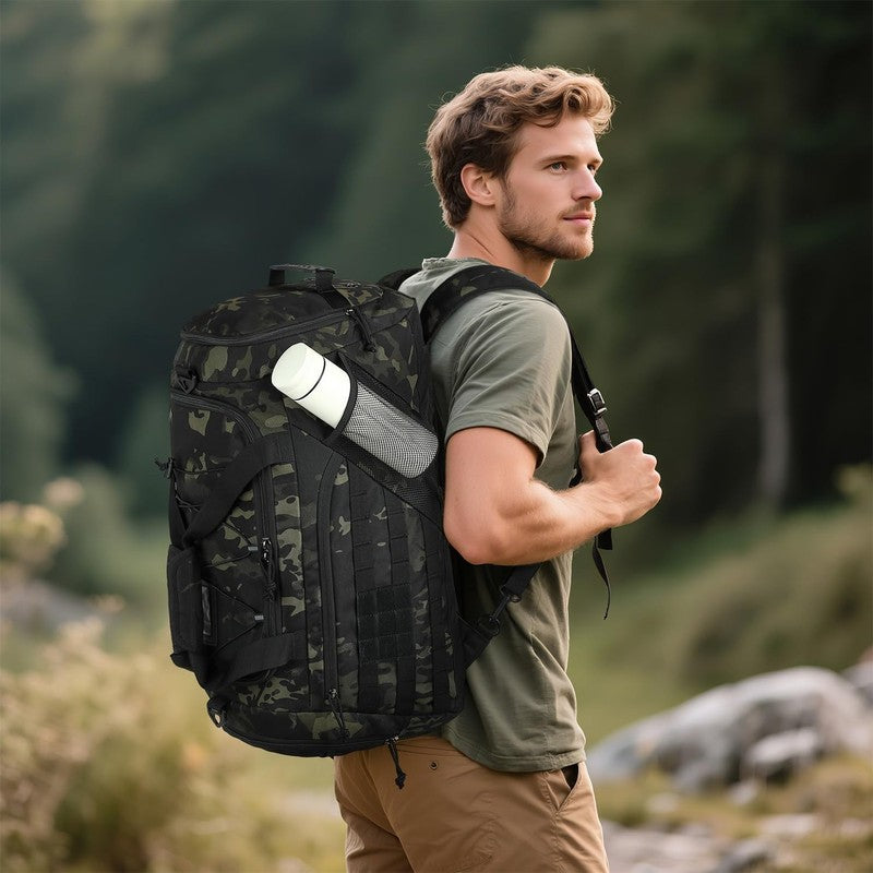 3in1 Tactical Gym Duffle Backpack 45L Men Travel Weekender Shoe Pocket Camo6