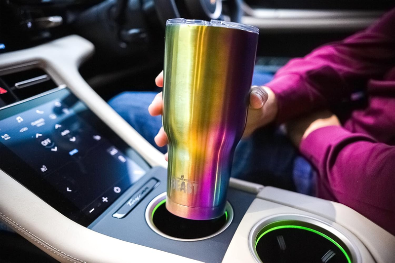 40oz Vacuum Insulated Tumbler Stainless Steel Travel Mug with Straw Rainbow2