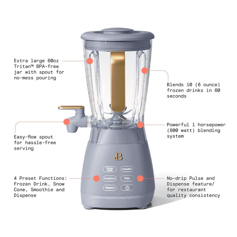 Slush Crush 60oz 4 Speed Frozen Drink Maker Cornflower Blue by Drew Barrymore2