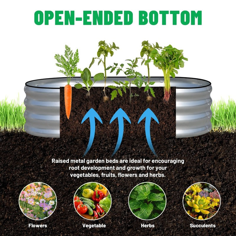 4X2X1 Ft Galvanized Raised Garden Bed – Outdoor Metal Planter Box for Vegetables4