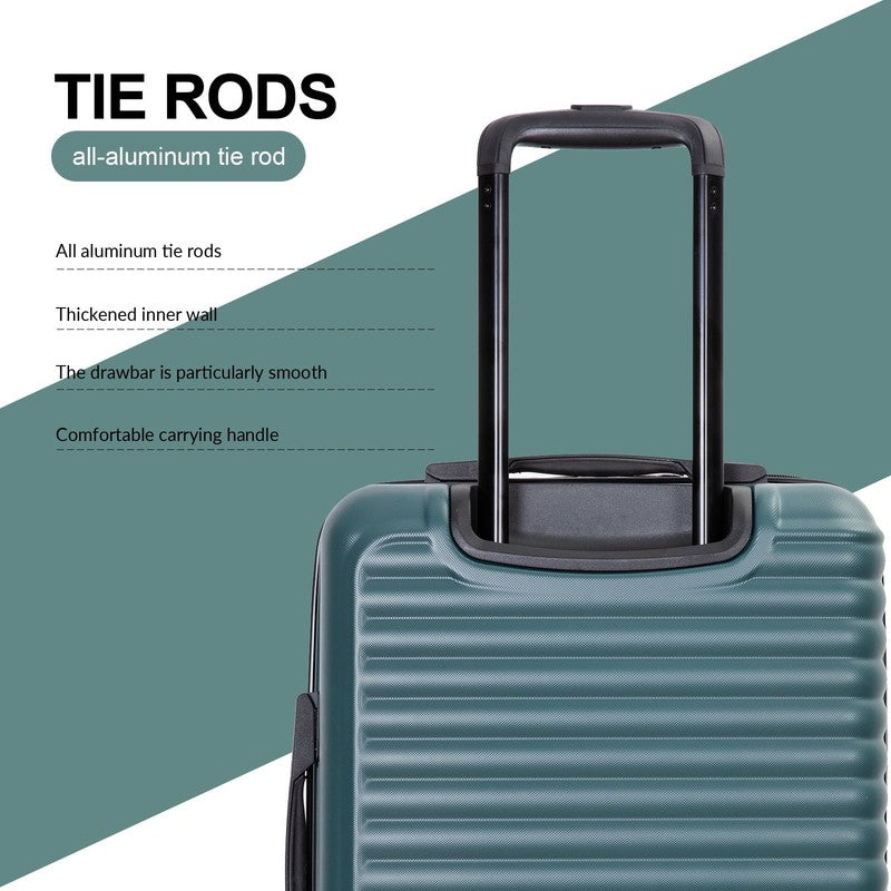 20" Underseat Hard-Sided Carry-On Luggage, Spinner Wheels, Abs,Green3
