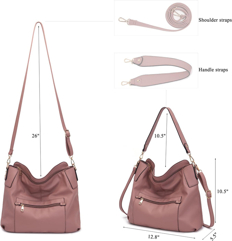 Women Large Crossbody Bag Shoulder Handbag Purse Wallet Set Hobo Tote5