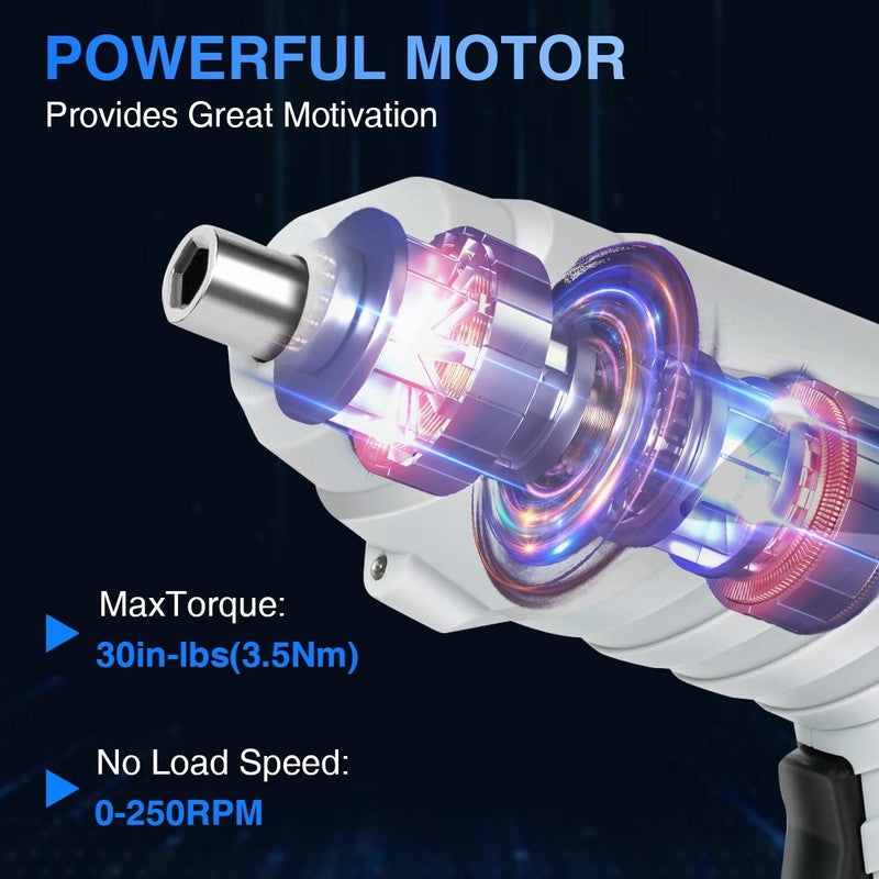 47-in-1 Cordless Electric Screwdriver LED USB Dual Position Handle Home DIY3
