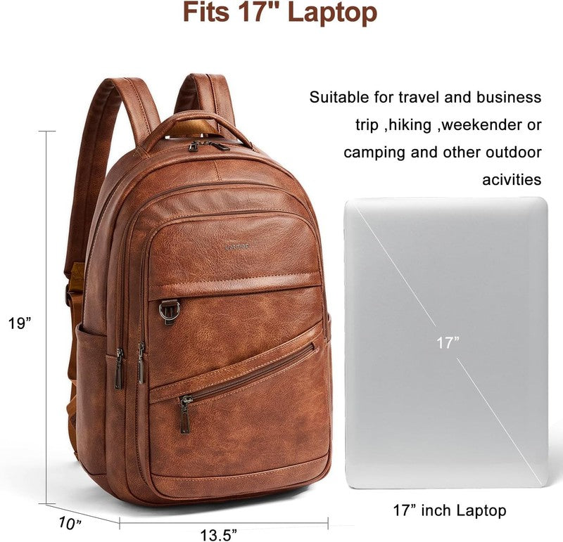 43L Backpack for Women Men - Vegan Leather Backpack Purse Travel Carry-On Bag Co2