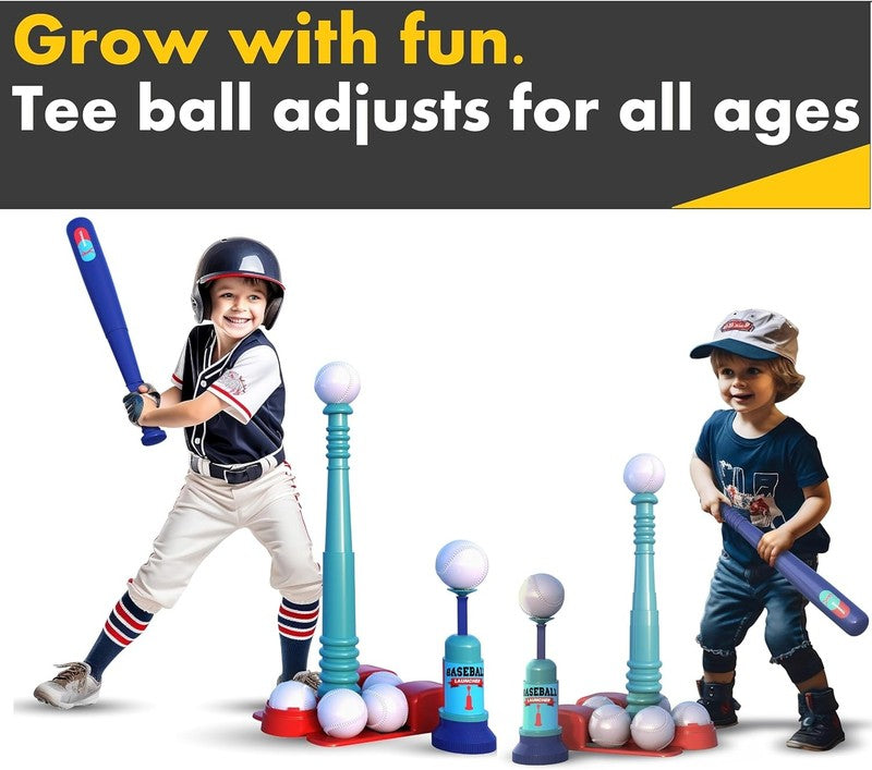 Kids T-Ball Set – Adjustable Batting Tee, 6 Balls & Pitching Machine1