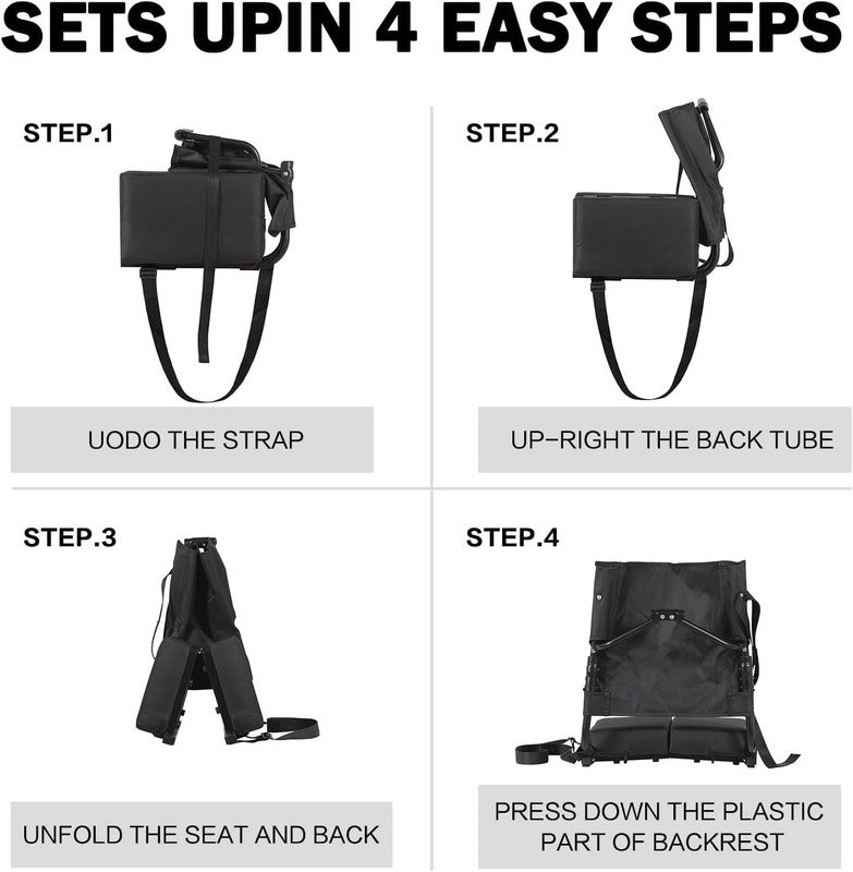 Portable Stadium Seat w/ Back Support Wide Padded Folding Chair8