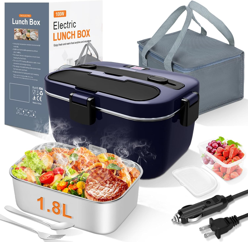Electric Lunch Box 100W 1.8L Heated Food Warmer Portable 12/24V 110 230V Car8