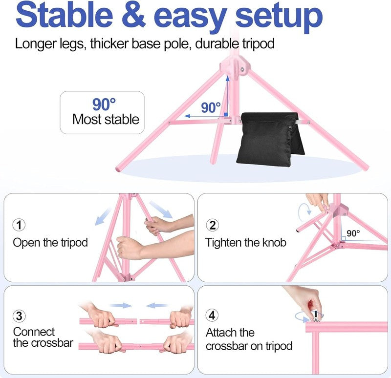Backdrop Stand 10X7Ft(Wxh) Photo Studio Adjustable Background Stand Support Kit 4