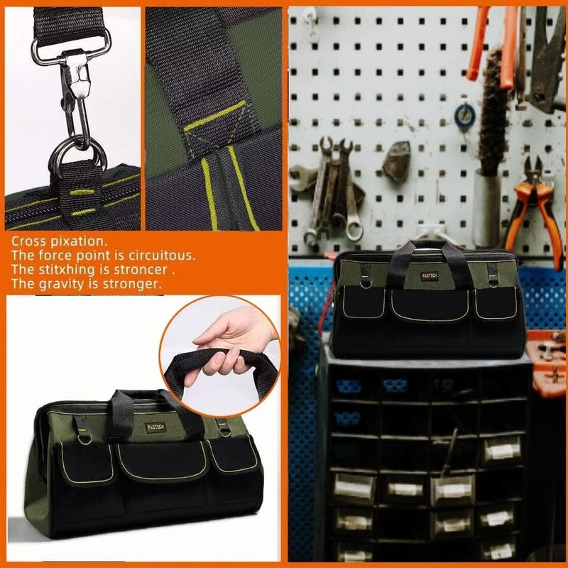 20" Wide Mouth Tool Bag Waterproof Organizer Tote Adjustable Strap No Bottom6