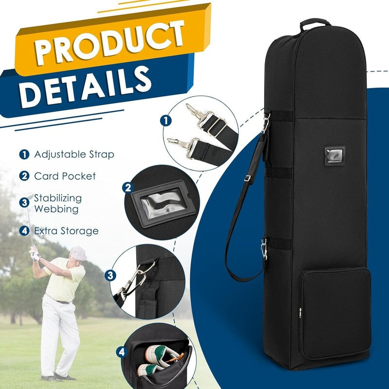 Airline Golf Travel Bag Soft Foldable w Hard Top Adjustable Rod & Shoulder St4