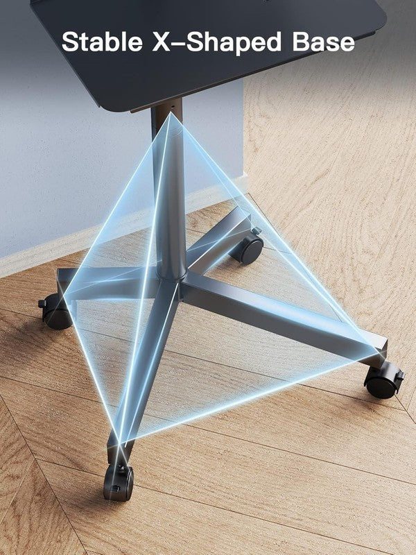 Rolling TV Stand with Wheels for 23–60" TVs, Mobile Cart with Shelf, 55 lbs2