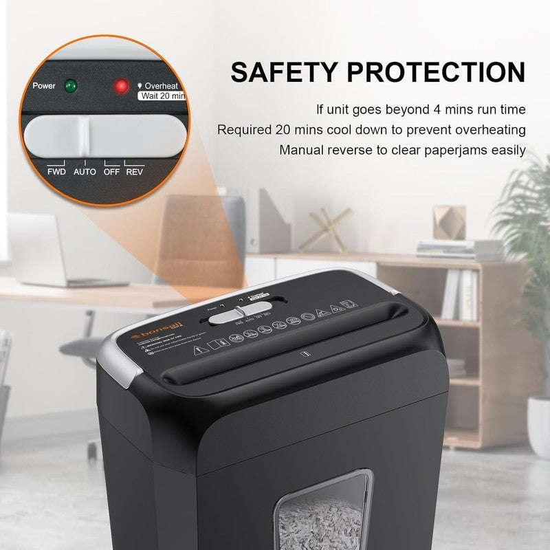 6 Sheet Cross Cut Paper Shredder, Portable Handle Small Shredder for Home Office3