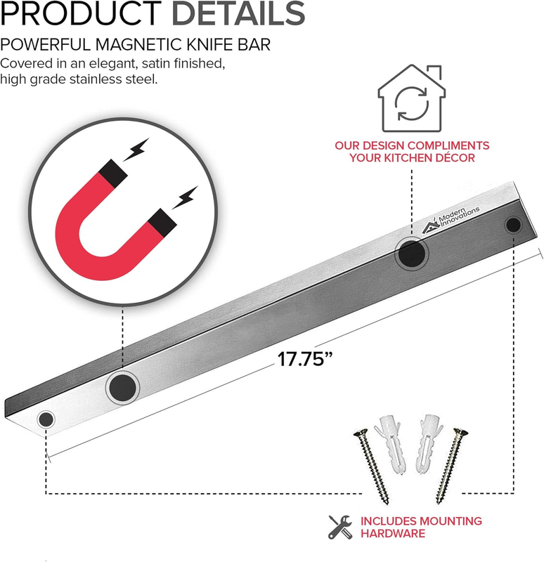 18 Inch Stainless Steel Magnetic Knife Bar   Use as Knife Holder, Rack, Strip, K1