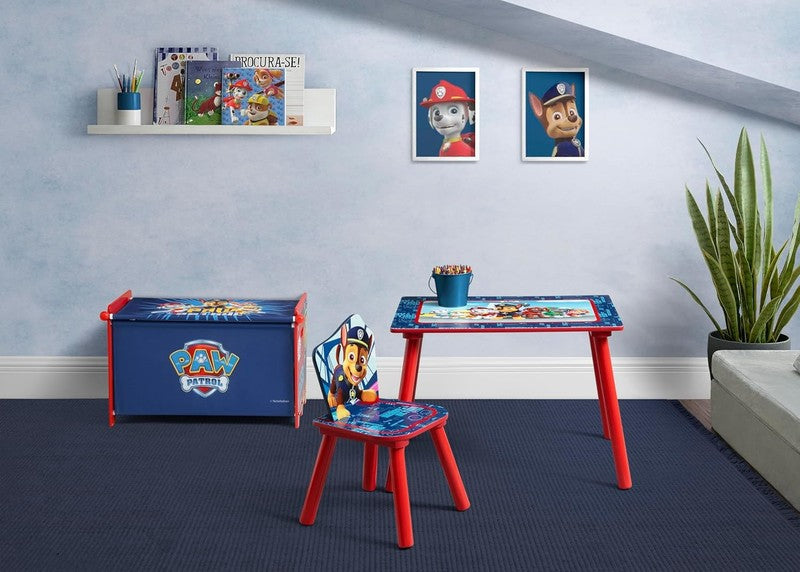 PAW 3-Piece Toddler Playroom Set – Includes Table, Chair and Toy Box, Blue1
