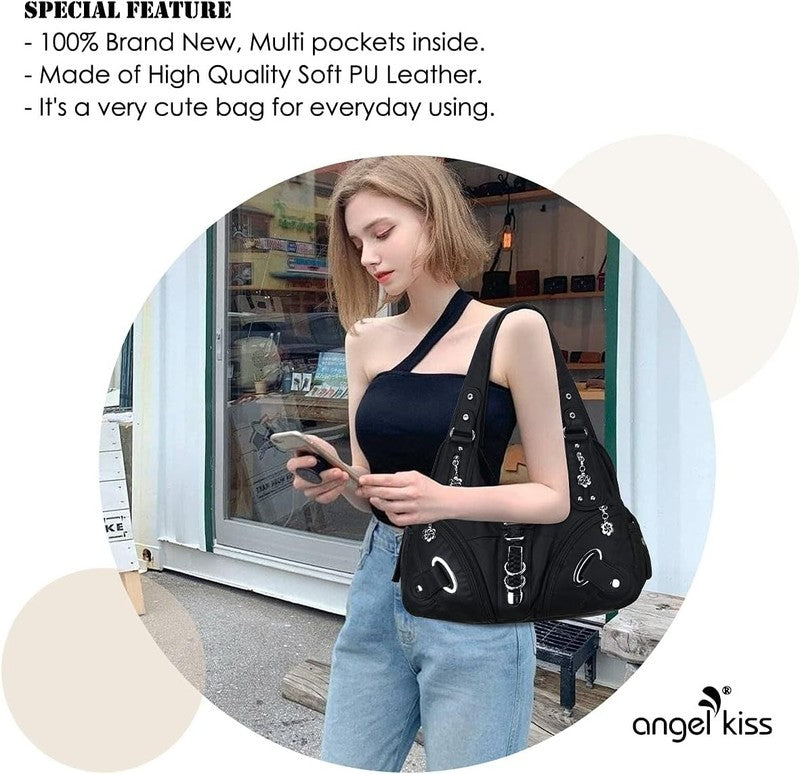 Angelkiss Women’s Large Hobo Satchel Shoulder Handbag Purse2