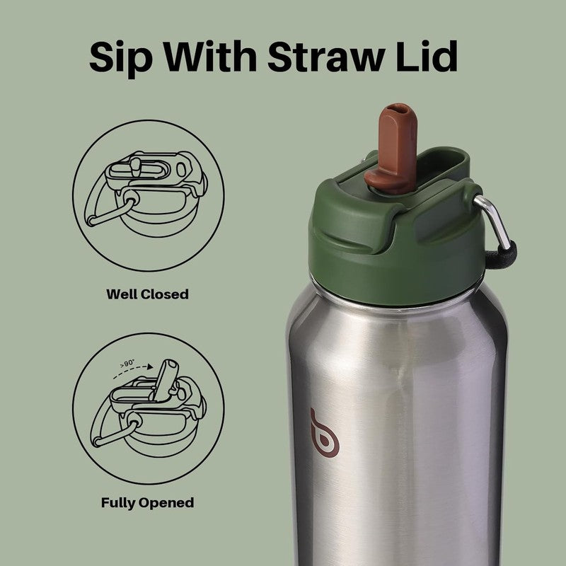 40oz Stainless Steel Insulated Water Bottle Straw Pills Holder Sport Bottle1
