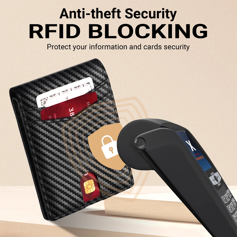 Wallet for Men, Slim Leather Rfid Blocking Mens Wallet with 2 ID Windows, Bifold7