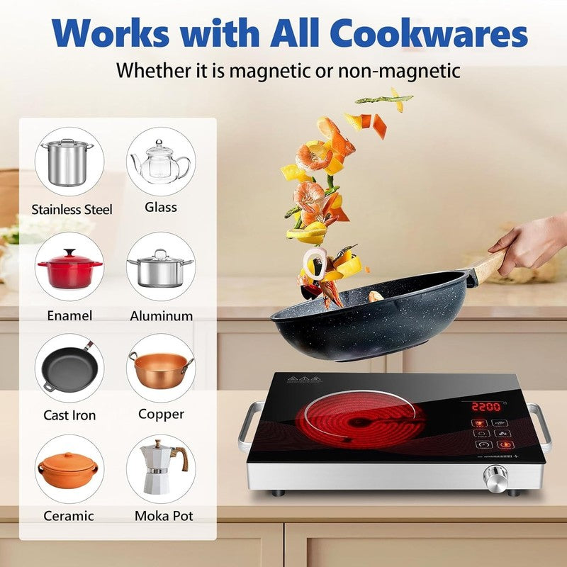 3500W Electric Ceramic Stove Hot Plate Infrared Induction Cooktop 110V7