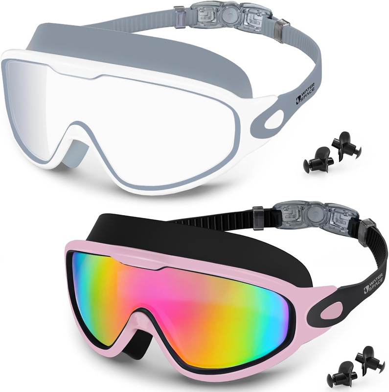 2 Pack Swimming Goggles UV Protection Anti Fog No Leak Clear Vision8