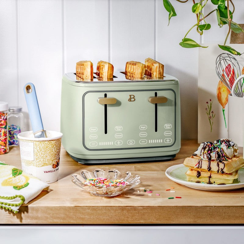 4-Slice Toaster with Touch-Activated Display, Sage Green by Drew Barrymore1