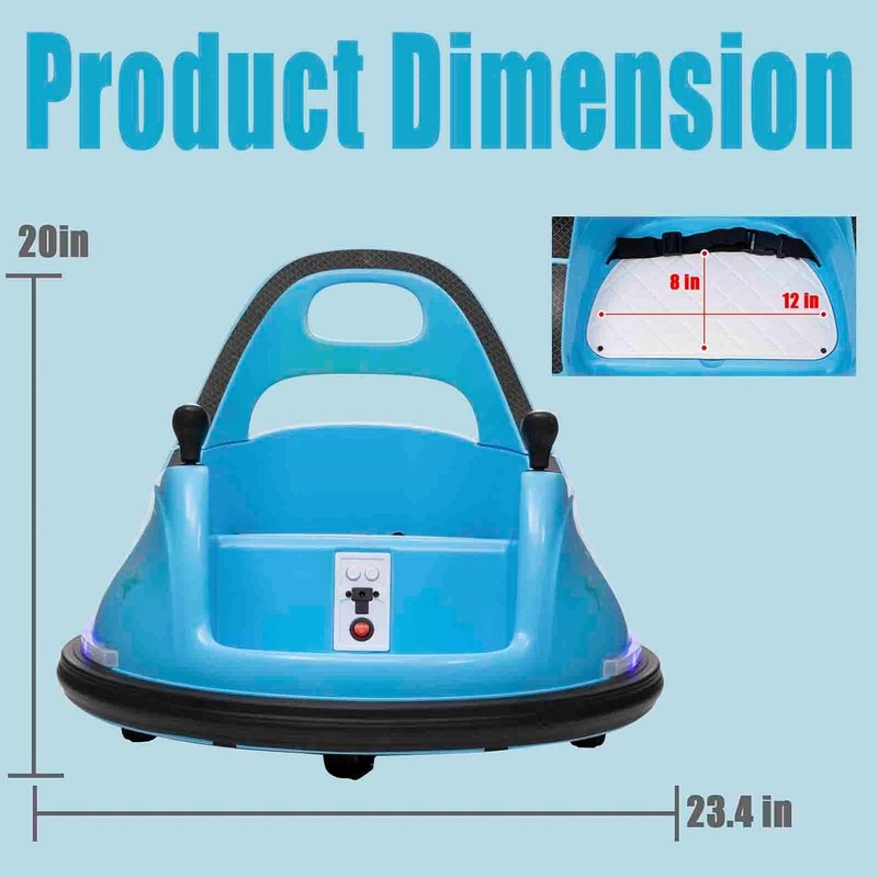 Bumper Car for Toddlers, 12V Ride-On Toy with Remote, 360 Spin, Ages 1.5-65