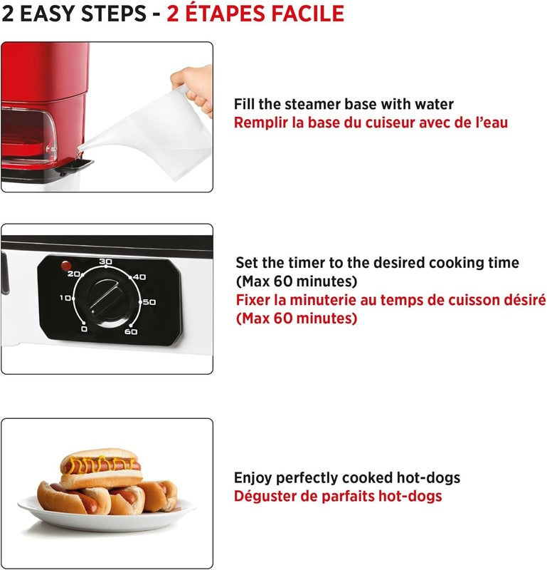 Electric Hot Dog Steamer 12 Dogs Cooker Nestable Easy Storage7