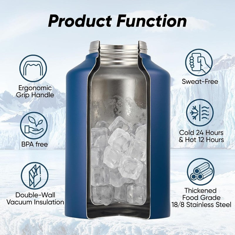 1 Gallon 128oz Stainless Steel Insulated Water Jug with Handle Vacuum Blue2