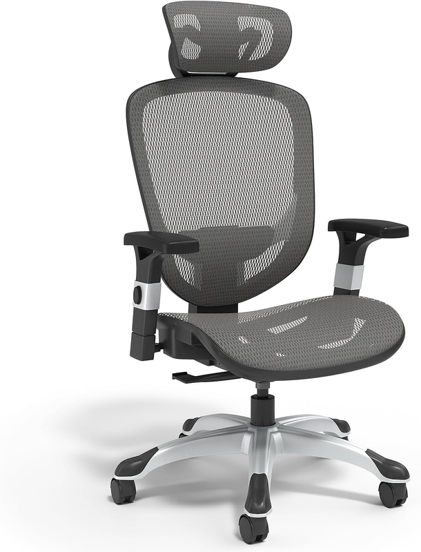 Hyken Ergonomic Task Chair with Lumbar Support & Mesh, Charcoal Gray0
