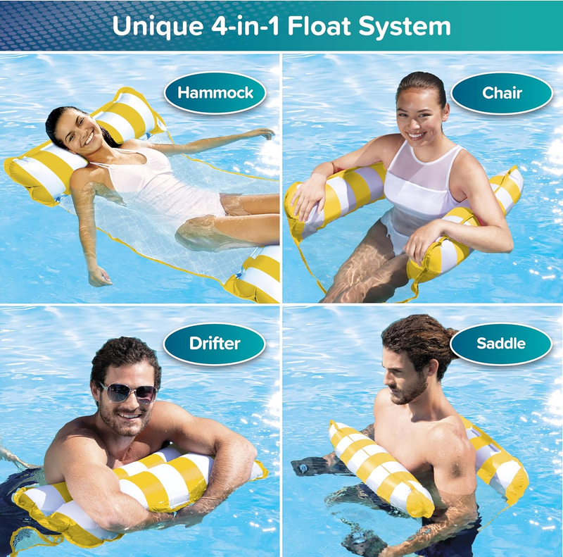 Aqua Original 4-in-1 Pool Hammock Float Inflatable Water Lounger Adult PVC Golde2