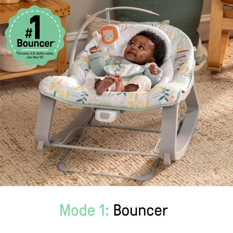 Keep Cozy 3 In 1 Grow with Me Vibrating Baby Bouncer Seat & Infant to Toddler Ro0
