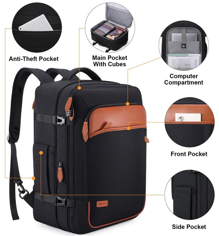 Travel Backpack 42L Carry On Flight Approved Expandable Waterproof2